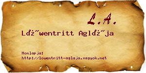 Löwentritt Aglája névjegykártya